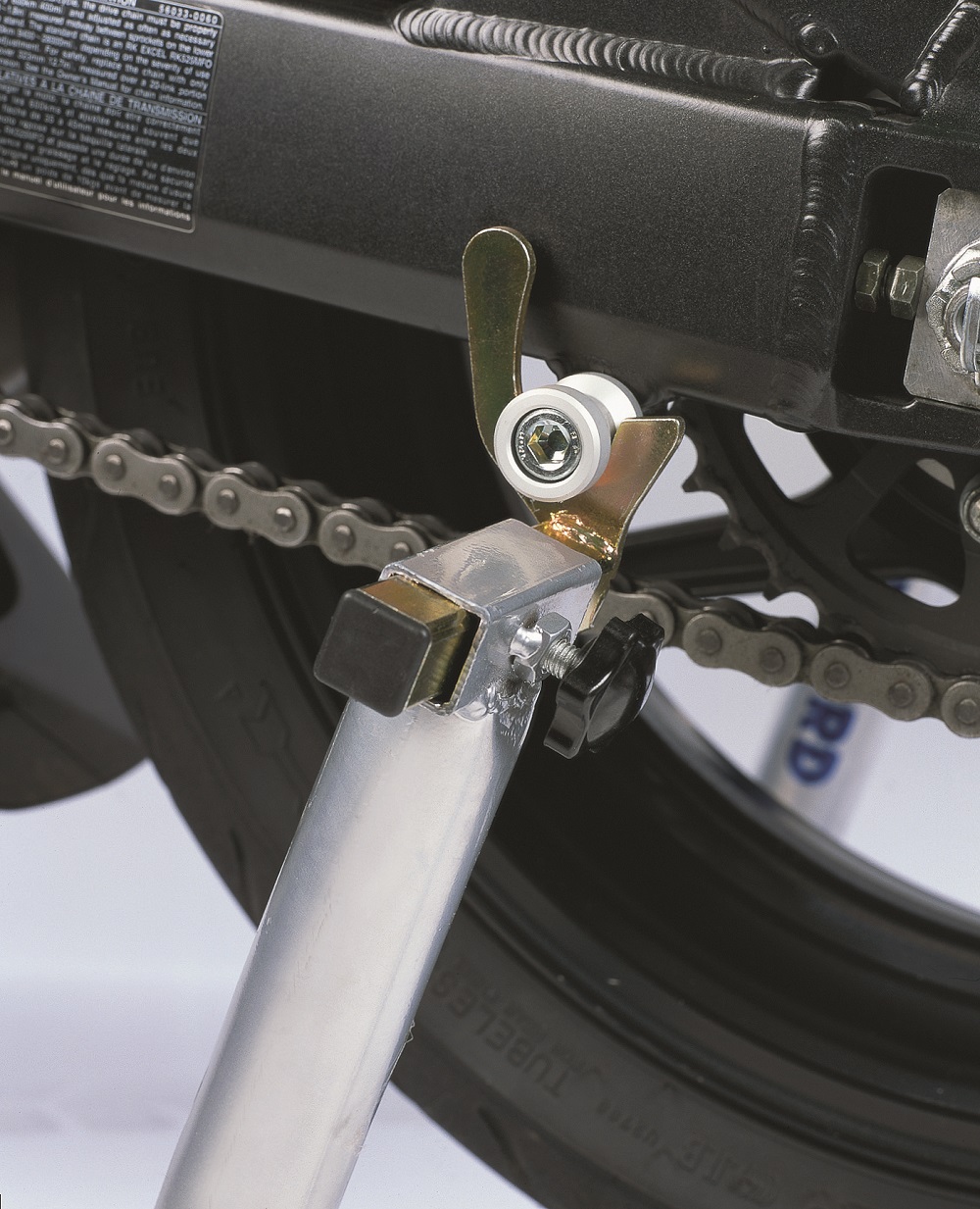 Bobbin forks for rear paddock stands